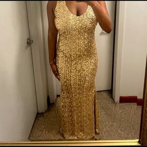 Prom or special occasion dress stunning gold sequin dress